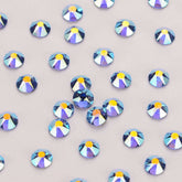 Light Blue AB Glass Flat Back Glue-On Rhinestones 16 Cut Facets WholesaleRhinestone